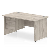 Impulse 1400mm Panel End Straight Desk With Single Fixed Pedestal