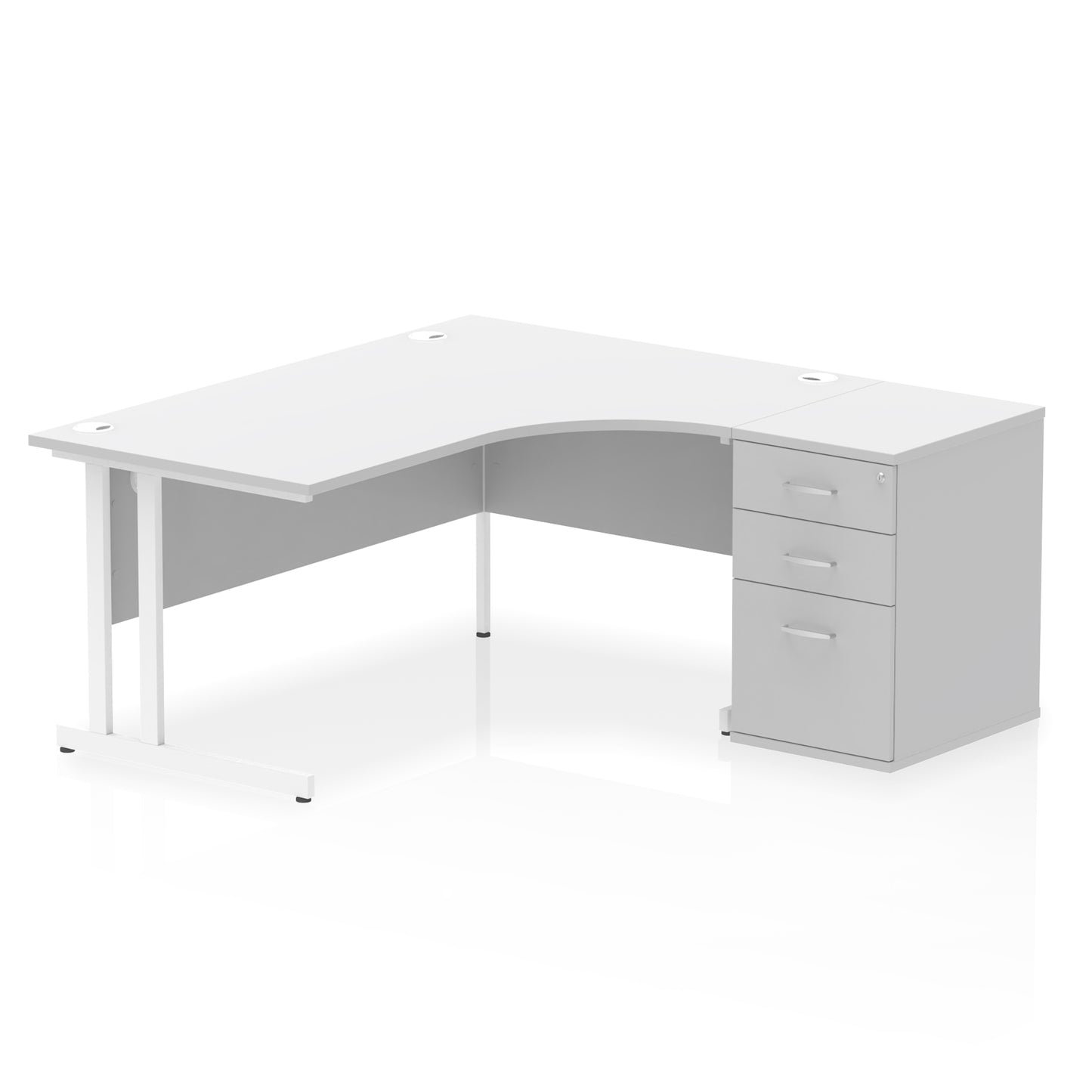 Impulse 1600mm Cantilever Right Crescent Desk Workstation