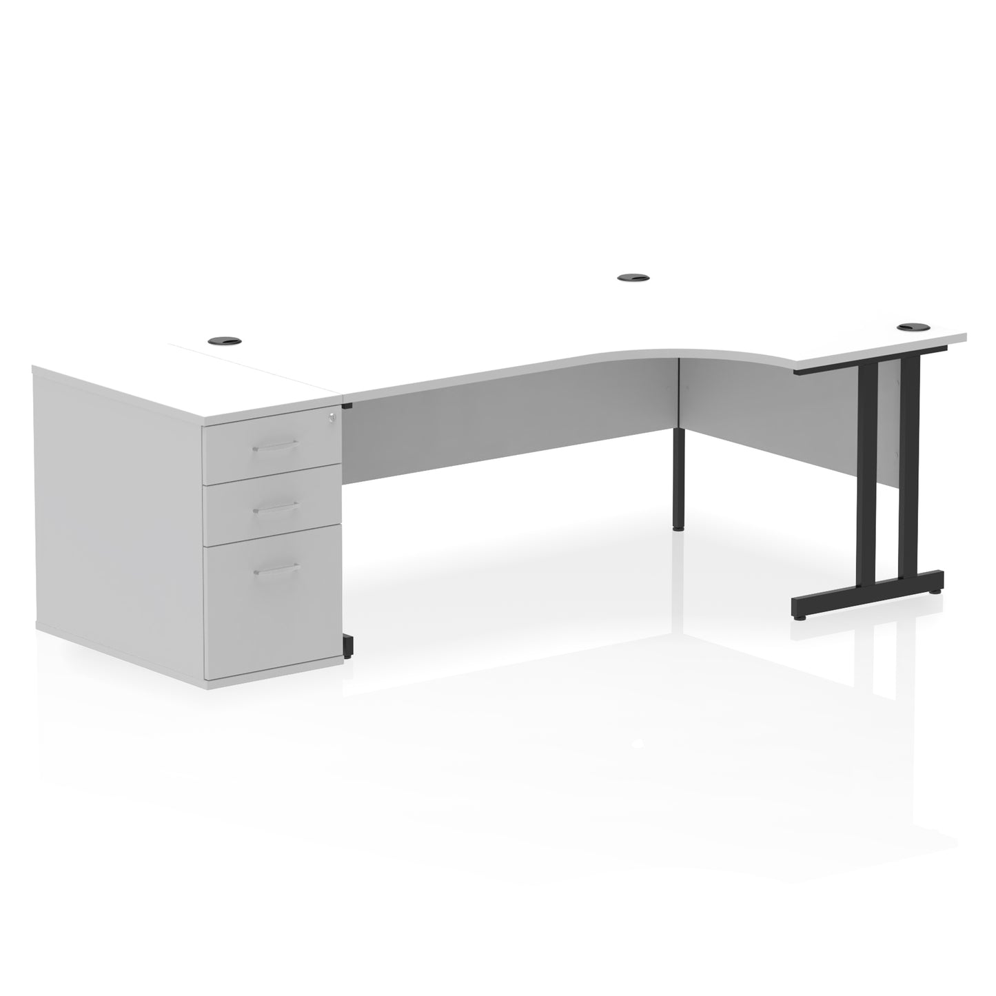 Impulse 1800mm Cantilever Right Crescent Desk Workstation