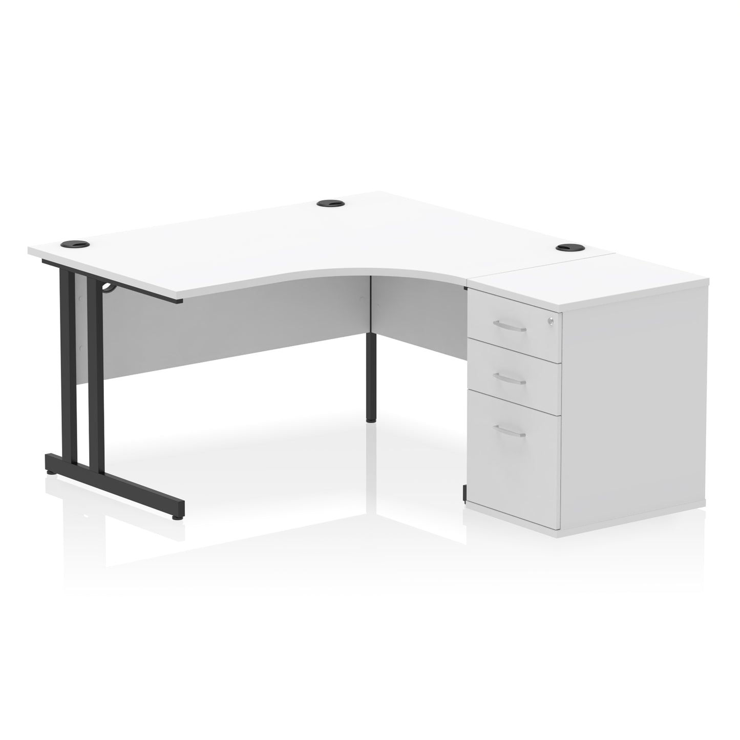 Impulse 1400mm Cantilever Right Crescent Desk Workstation