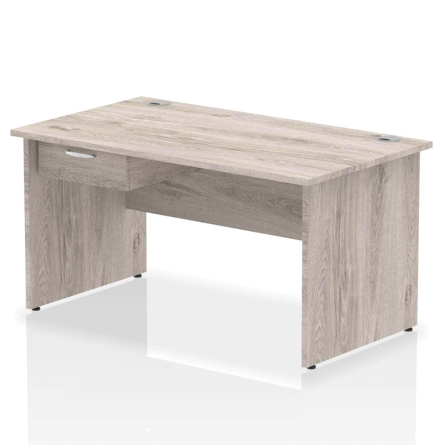 Impulse Panel End Straight Desk Frame With Single One Drawer Fixed Pedestal