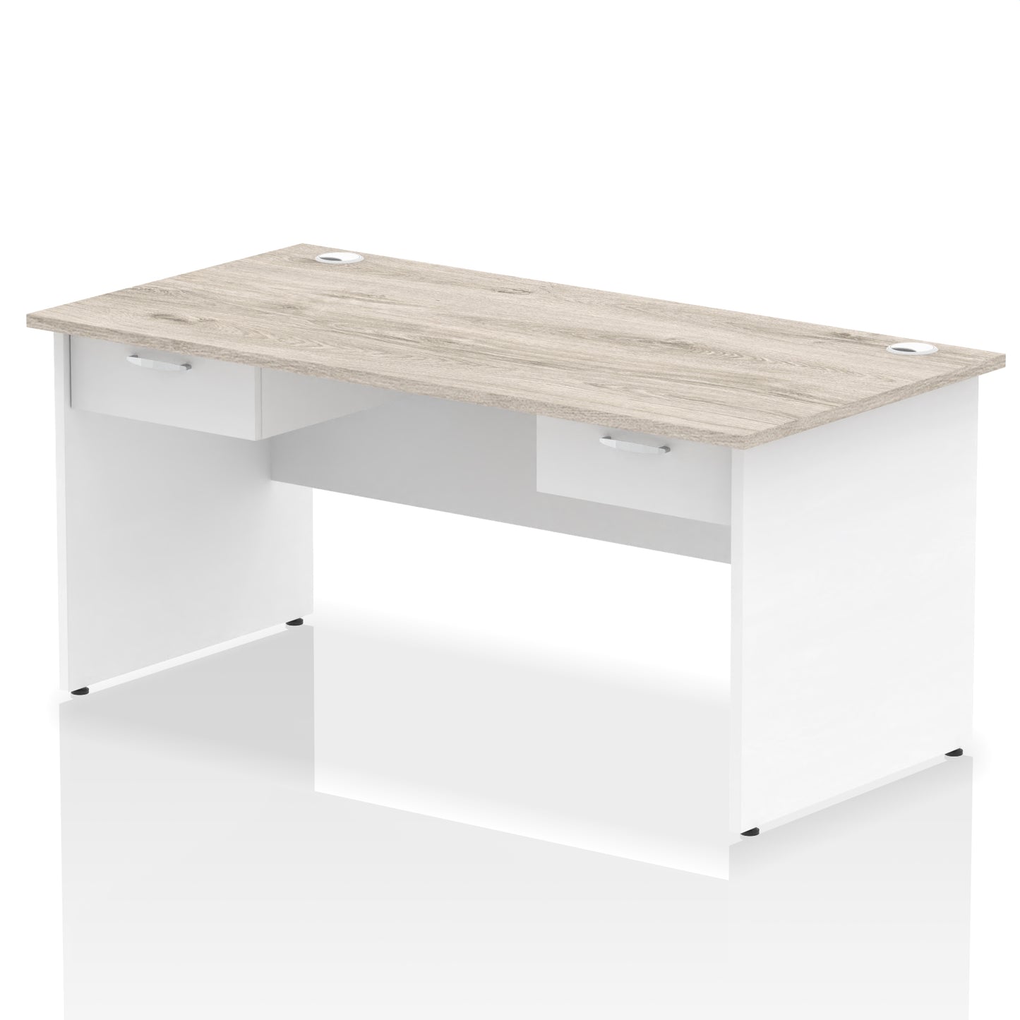 Impulse Panel End Straight Desk Frame With Two One Drawer Fixed Pedestals