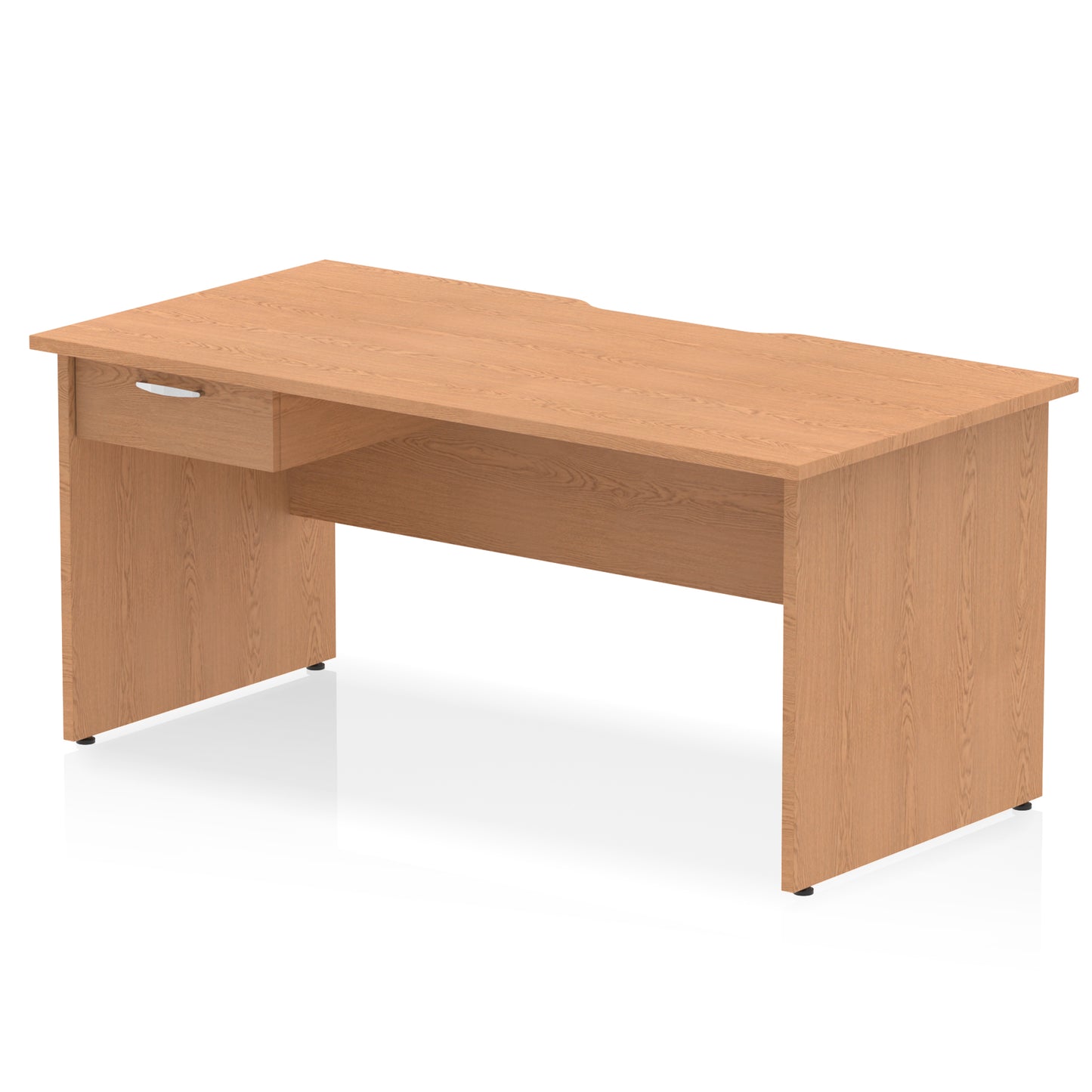 Impulse Scalloped Edge Panel End Straight Desk Frame With Single One Drawer Fixed Pedestal