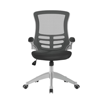 Luna - Designer Mesh Back Chair with White Frame and Convenient Folding Arms