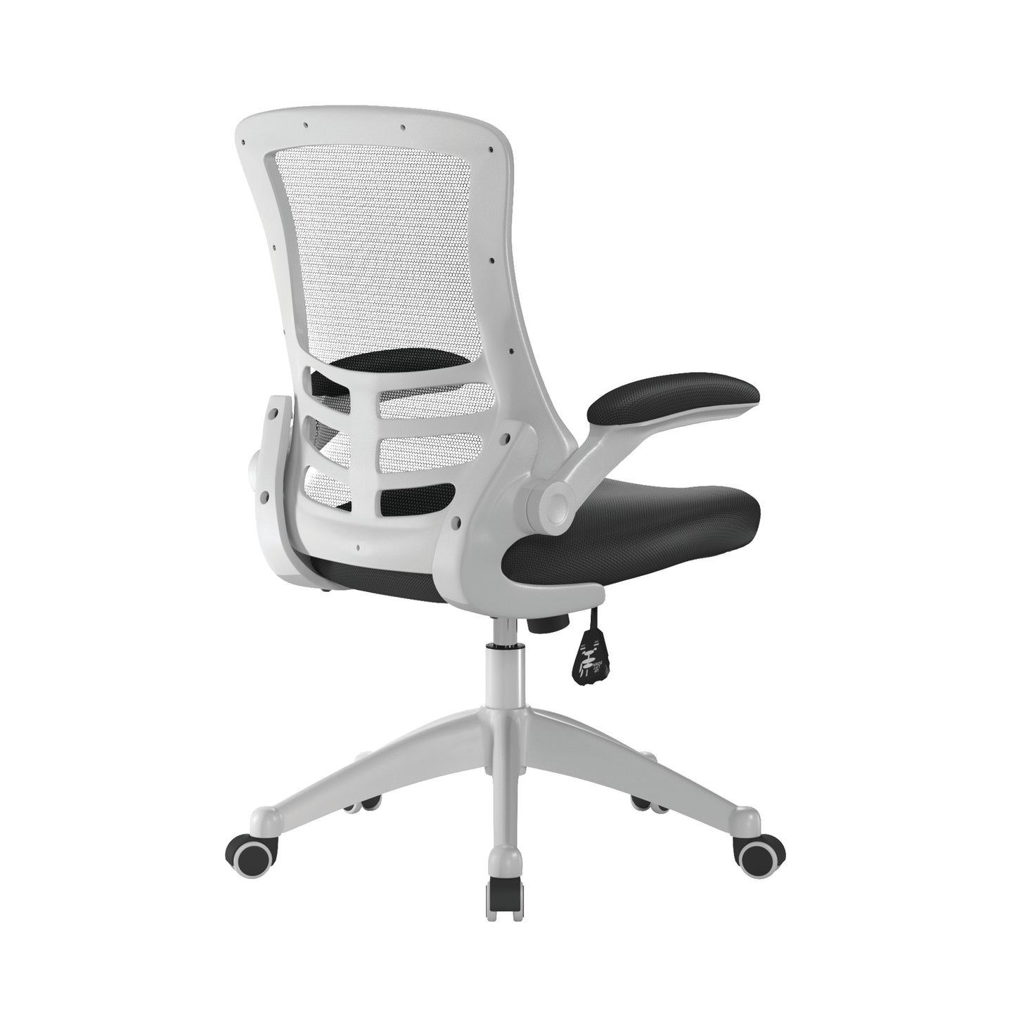 Luna - Designer Mesh Back Chair with White Frame and Convenient Folding Arms