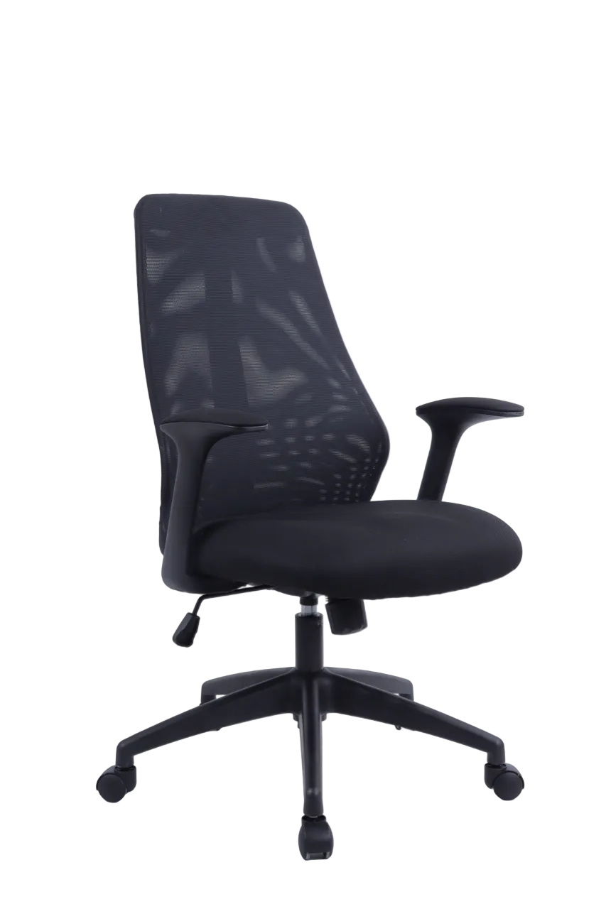 Black office chair on a white background