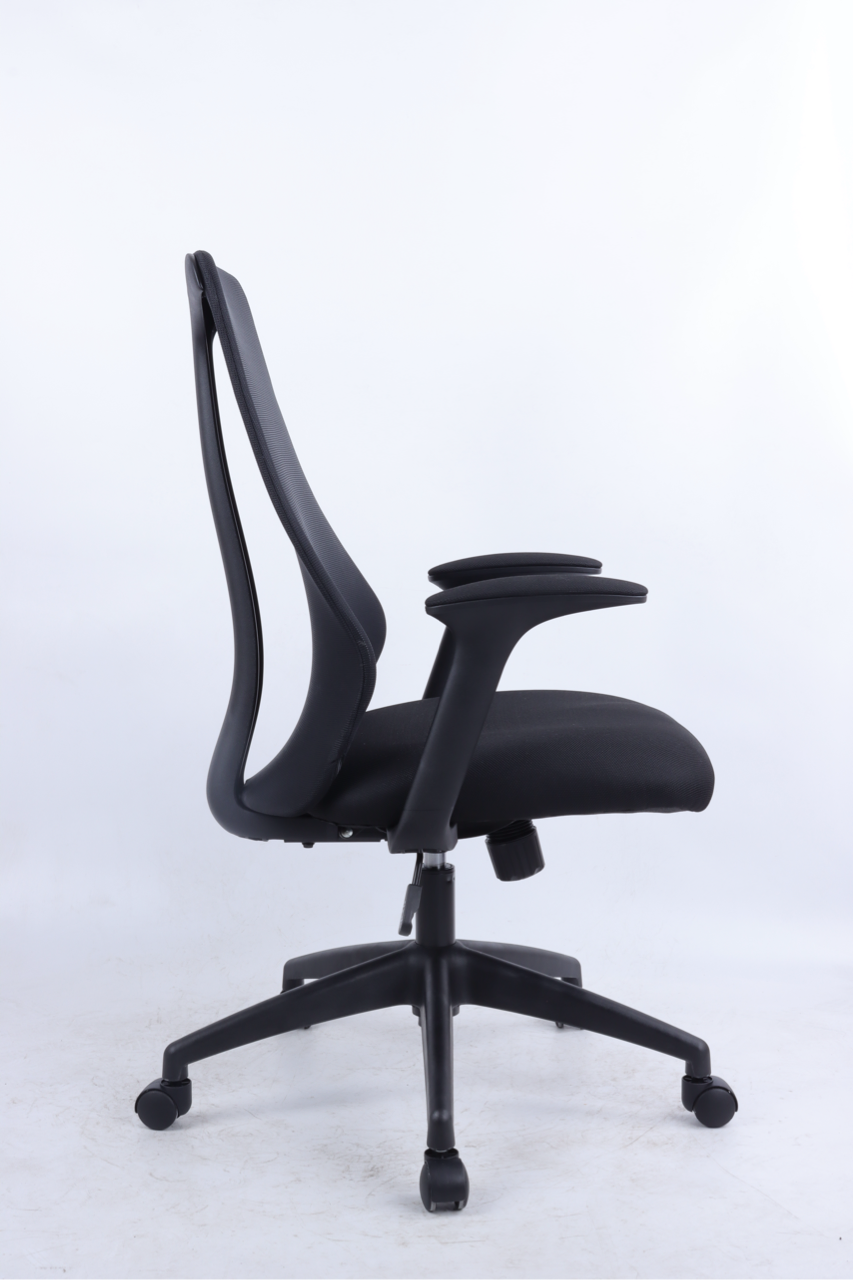 Black office chair on a white background