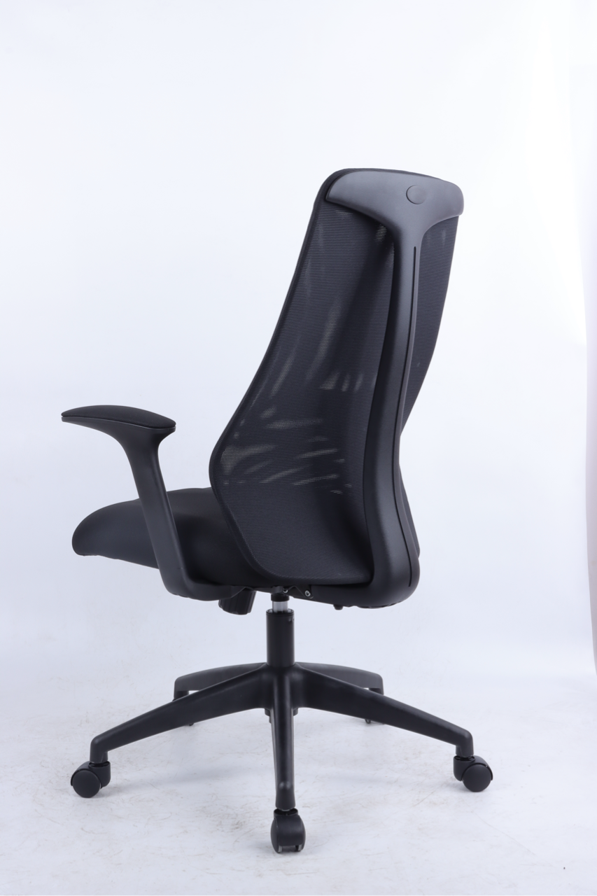 Black office chair on a white background