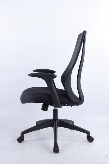 Black office chair on a white background