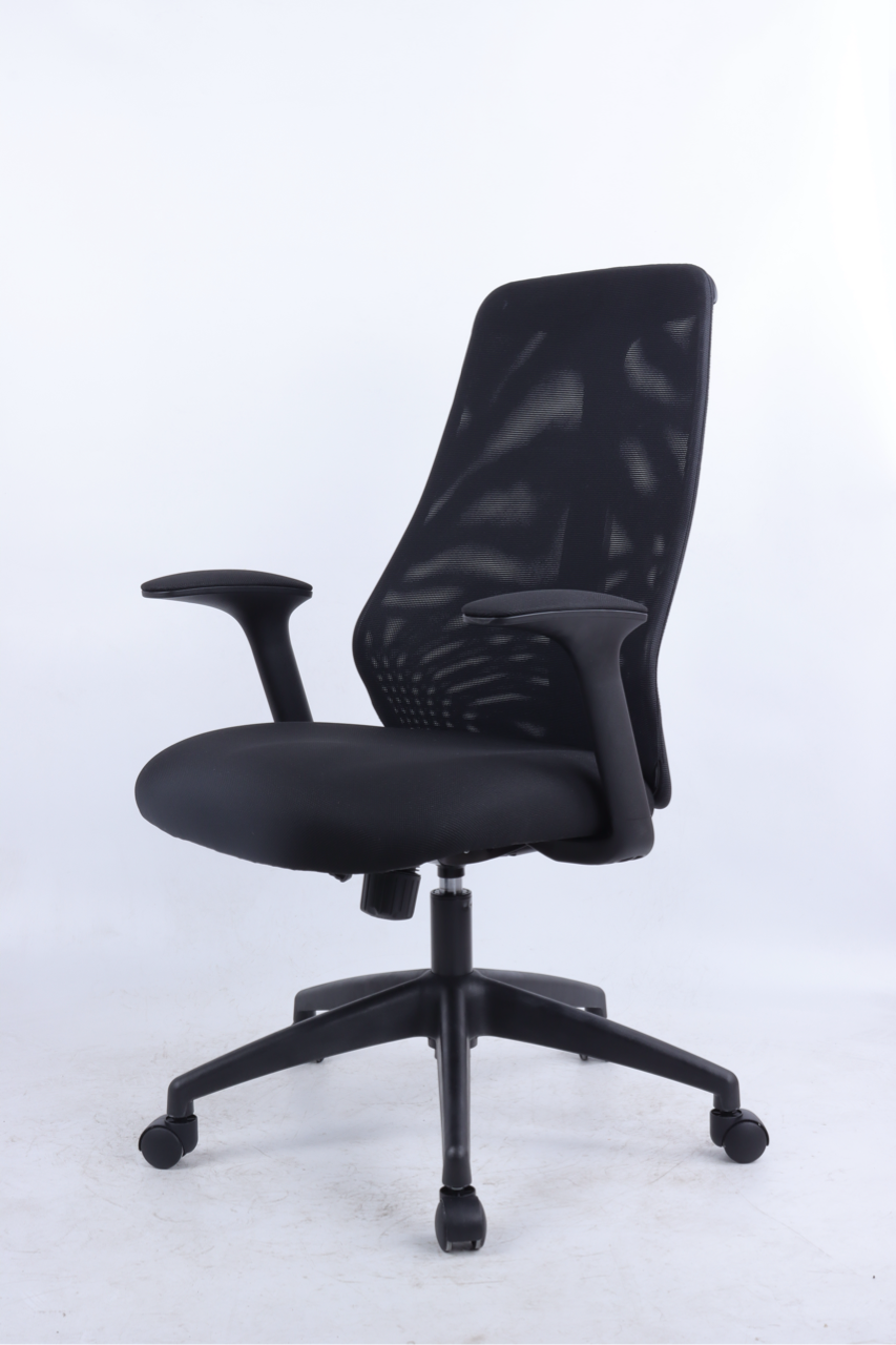 Black office chair on a white background