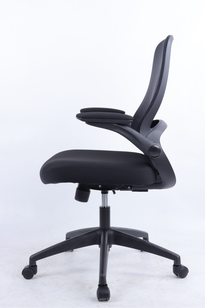 Black office chair on a white background
