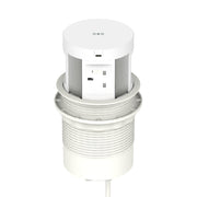 Impulse Round Pop Up Power Unit 4x Socket Module with Wireless Charger