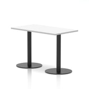 Italia Slimline Rectangular Poseur Table Black Leg
