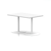 Italia Rectangular Poseur Table White Leg