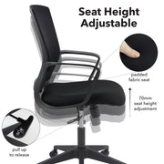 Walnut Straight Desk With Black Mesh Operator Chair