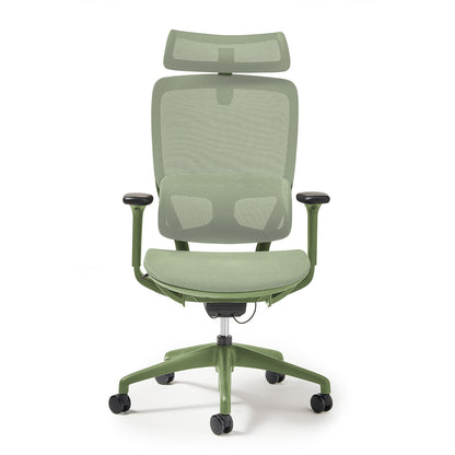 High back executive mesh task chair with integrated head rest