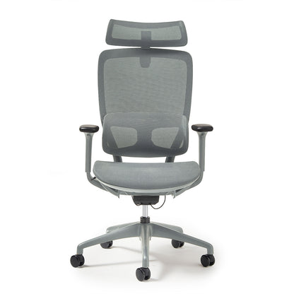 High back executive mesh task chair with integrated head rest