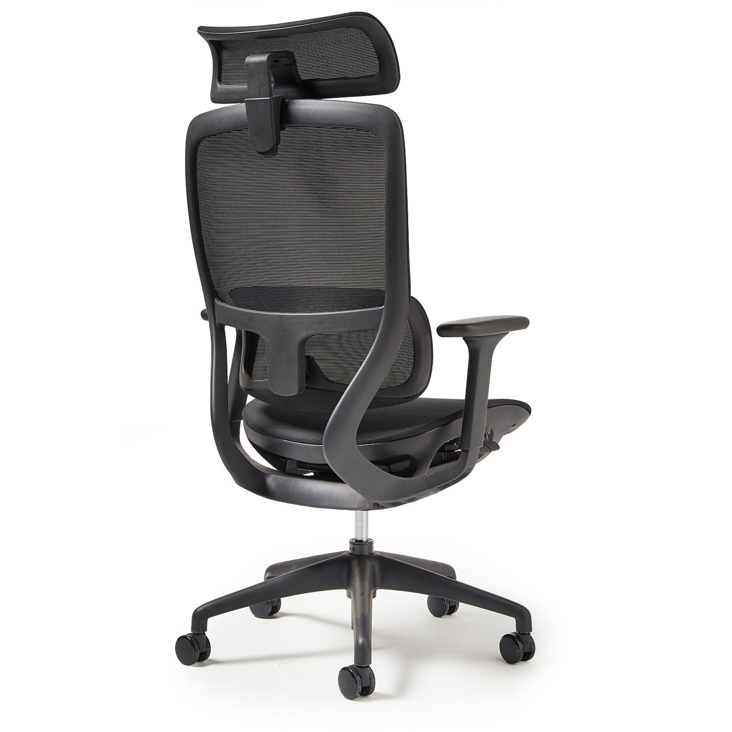 High back executive mesh task chair with integrated head rest