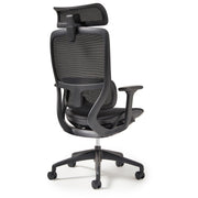 High back executive mesh task chair with integrated head rest