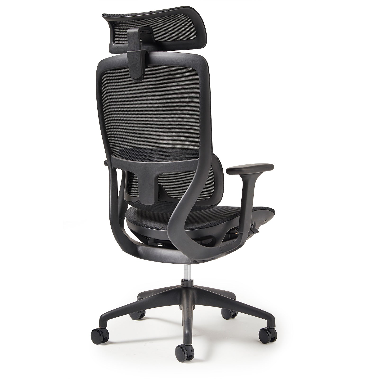 High back executive mesh task chair with integrated head rest