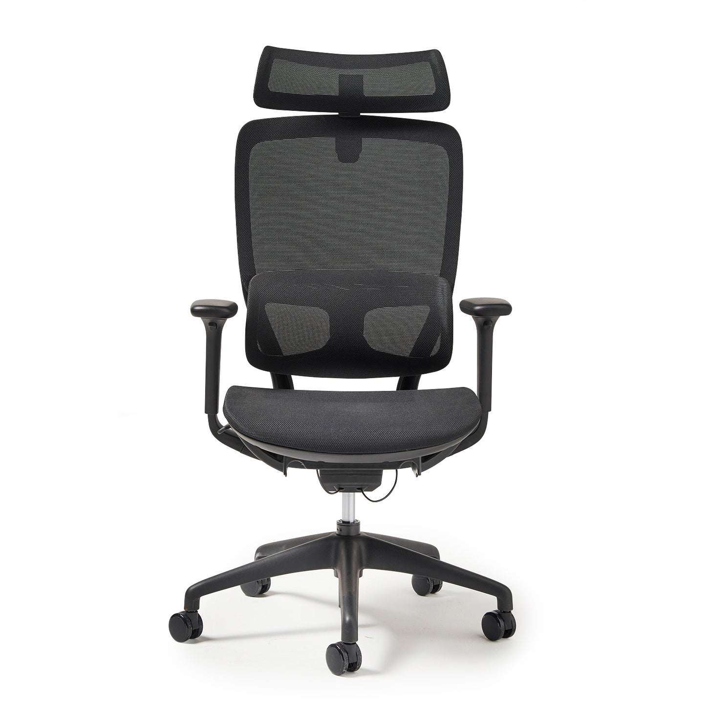 High back executive mesh task chair with integrated head rest