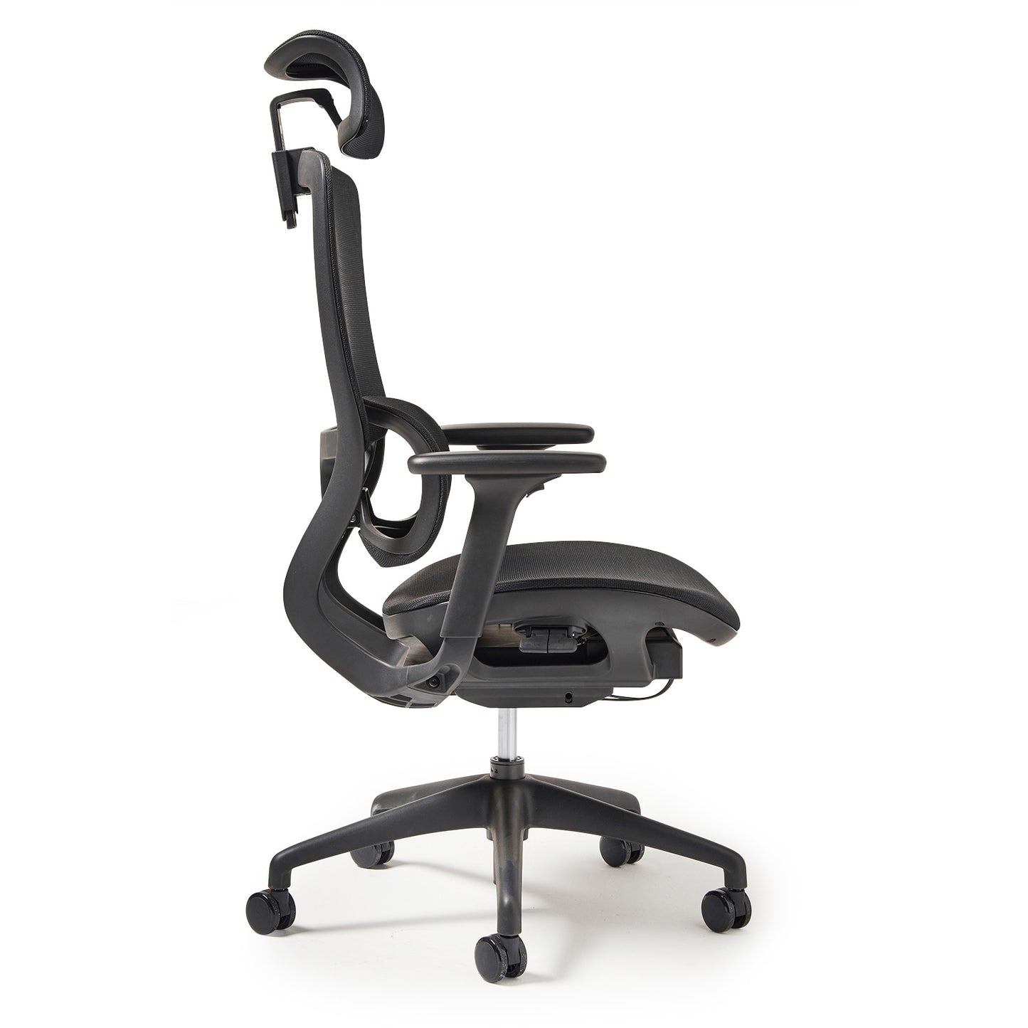 High back executive mesh task chair with integrated head rest