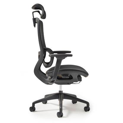 High back executive mesh task chair with integrated head rest