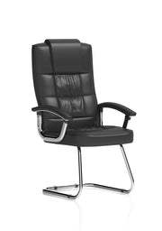 Moore Deluxe High Back Black Cantilever Visitor Chair with Arms