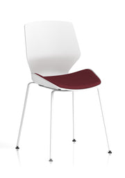 Florence White Frame Fabric Seat Visitor Chair