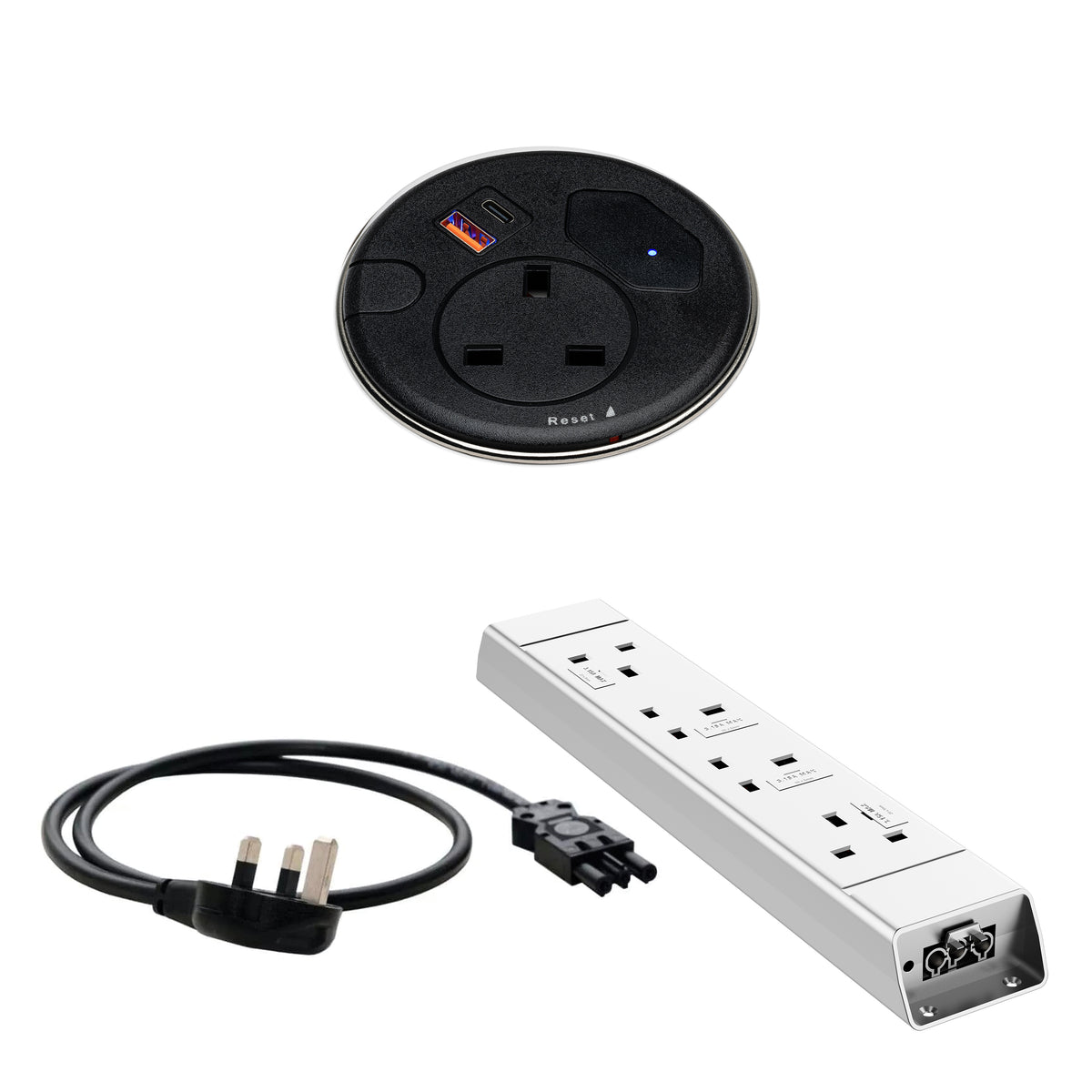 Malmo In Desk Grommet Power Bundle