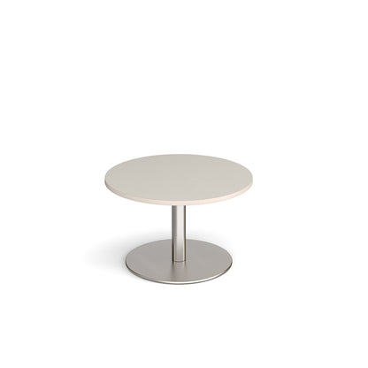 Monza circular coffee table with flat round base - MCC800-BS-LG