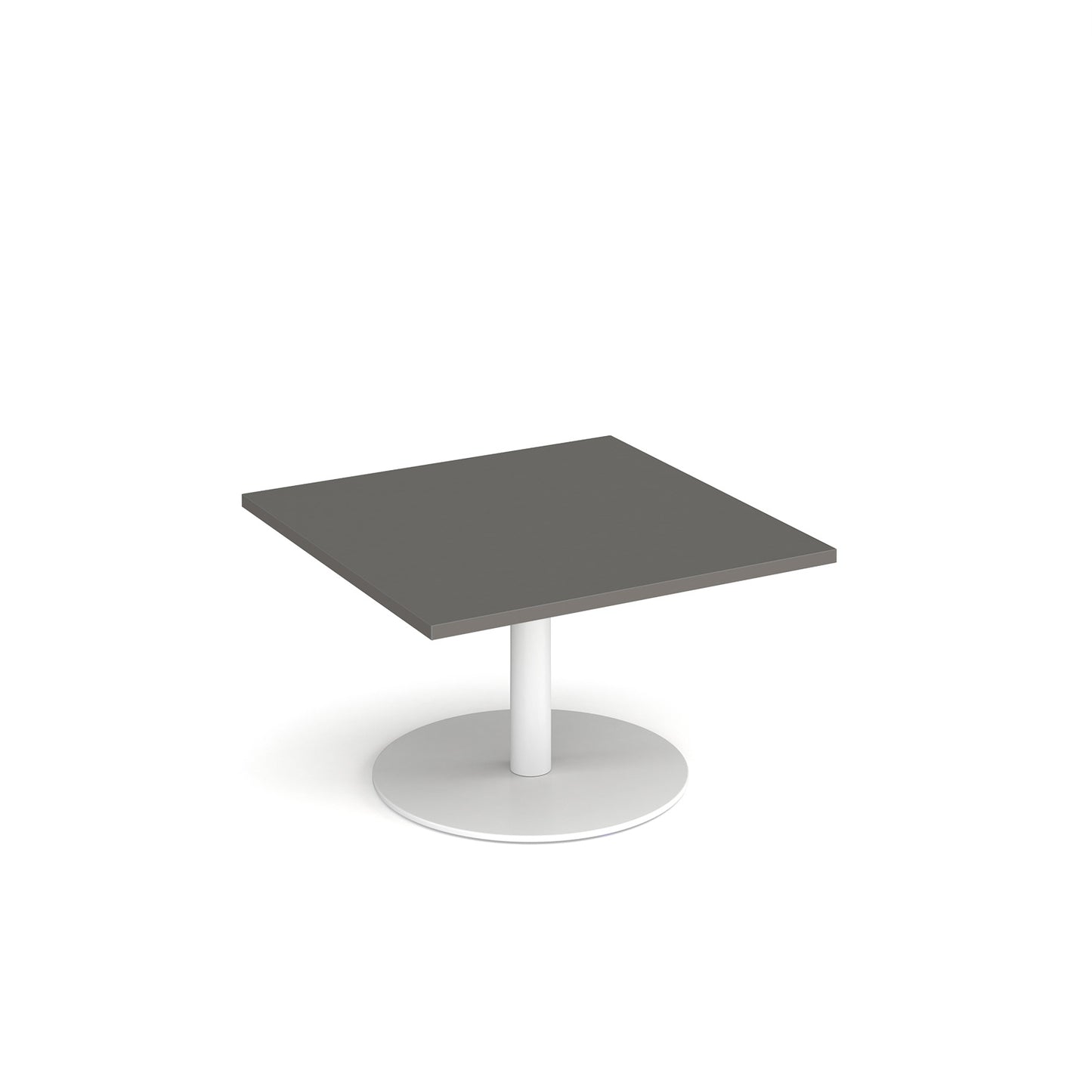 Monza circular coffee table with flat round base - MCC800-WH-OG