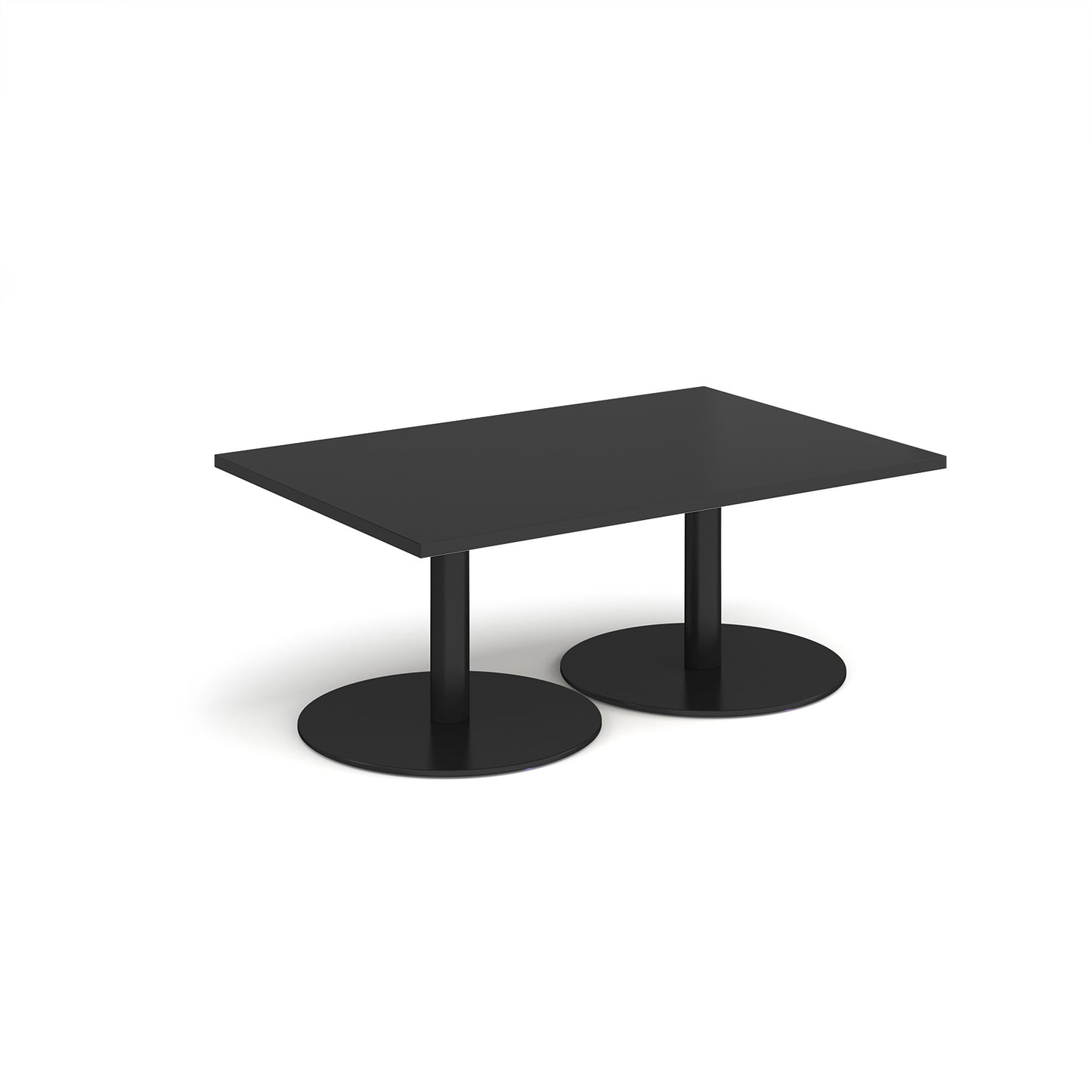 Monza rectangular coffee table with flat round bases - MCR1200-K-BK