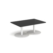 Monza rectangular coffee table with flat round bases