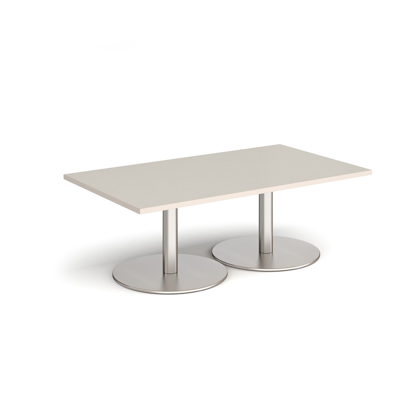 Monza rectangular coffee table with flat round bases - MCR1400-BS-LG