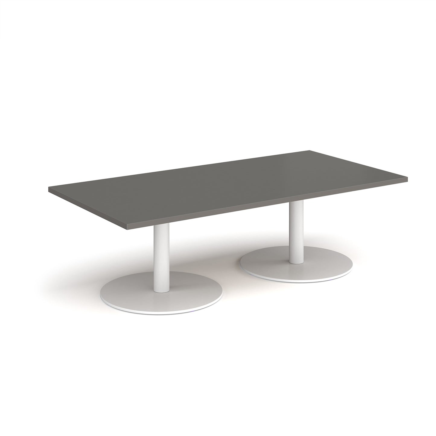 Monza rectangular coffee table with flat round bases - MCR1600-WH-OG