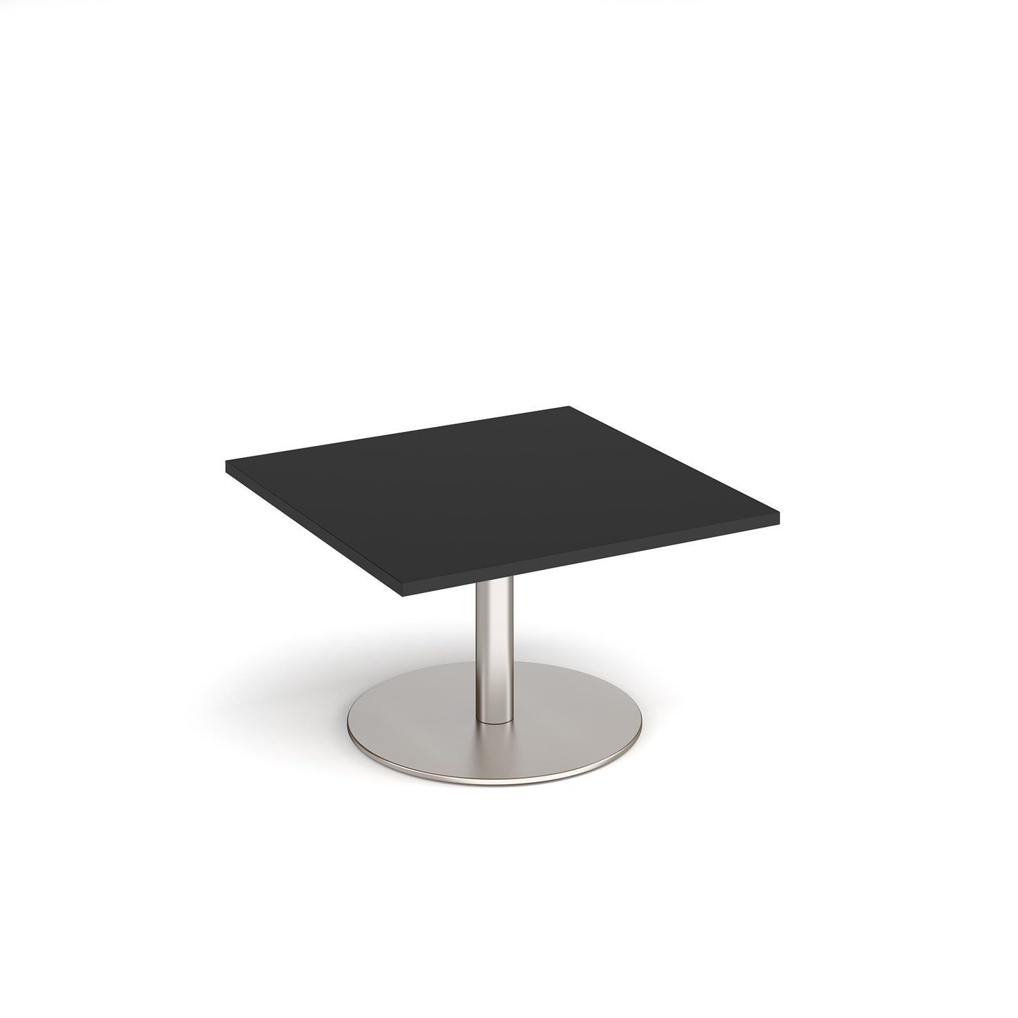 Monza square coffee table with flat round base - MCS800-BS-BK