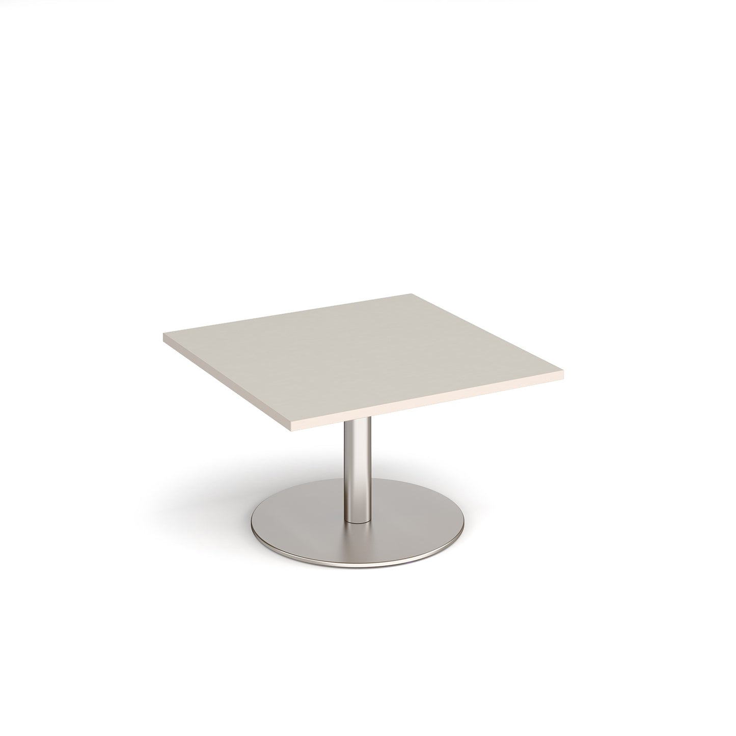 Monza square coffee table with flat round base - MCS800-BS-LG