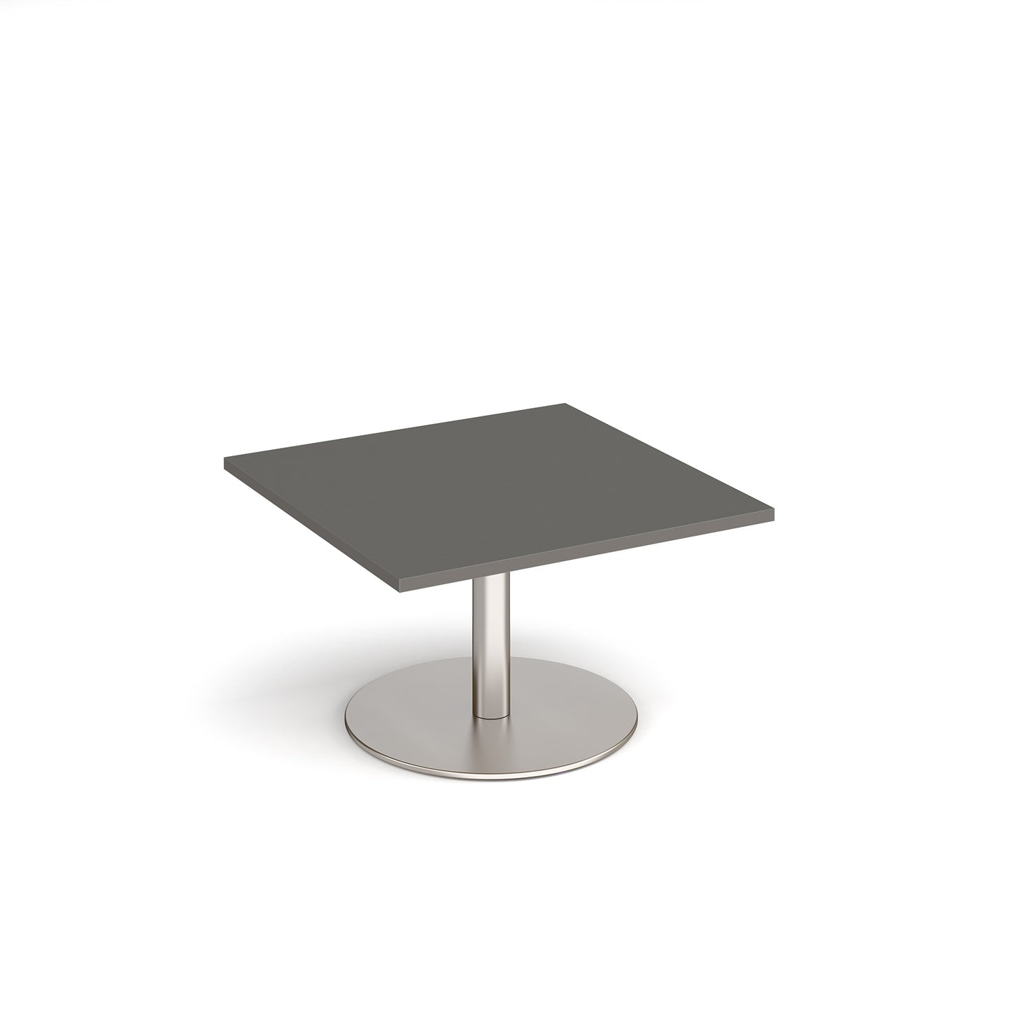 Monza square coffee table with flat round base - MCS800-BS-OG