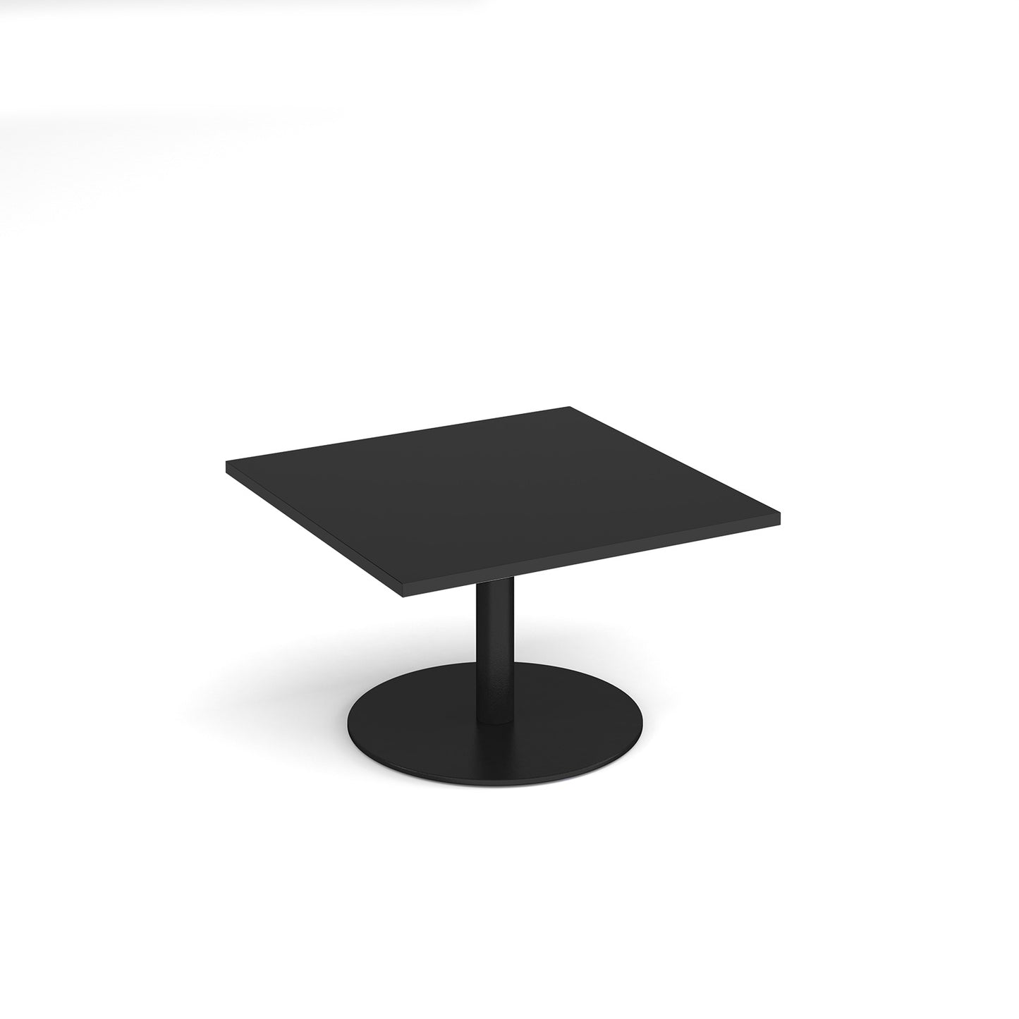 Monza square coffee table with flat round base - MCS800-K-BK