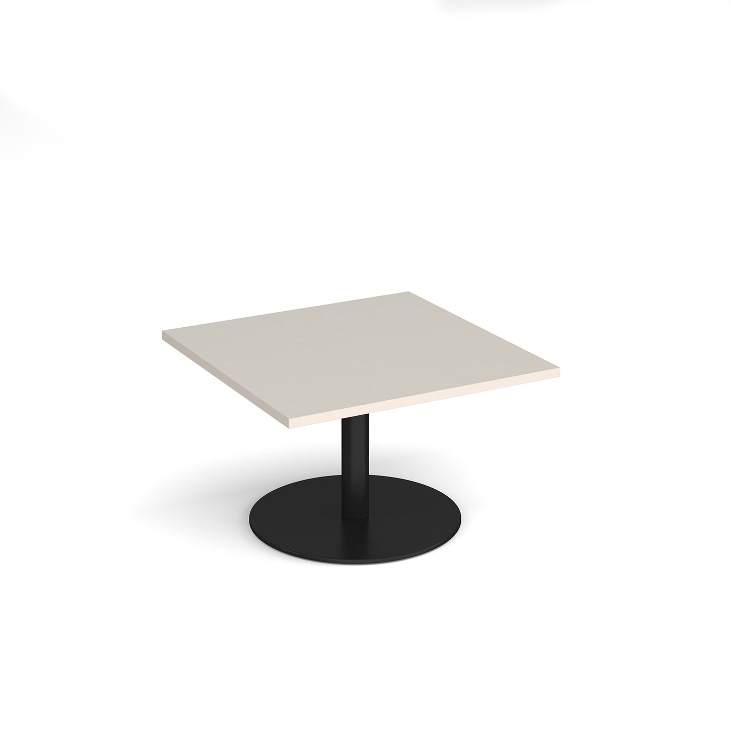 Monza square coffee table with flat round base - MCS800-K-LG