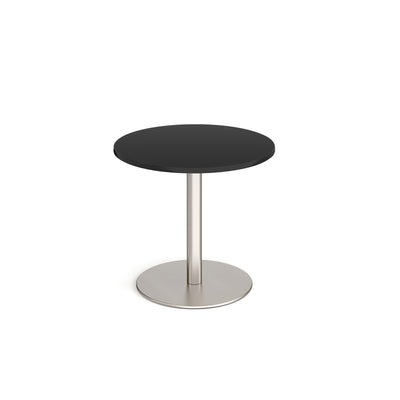 Monza circular dining table with flat round base - MDC800-BS-BK
