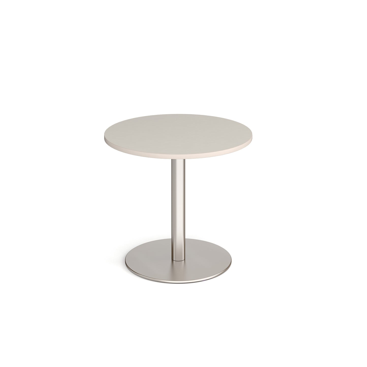 Monza circular dining table with flat round base - MDC800-BS-LG