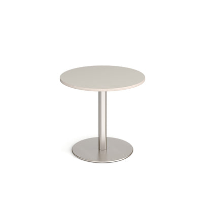 Monza circular dining table with flat round base - MDC800-BS-LG