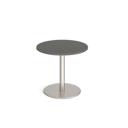 Monza circular dining table with flat round base - MDC800-BS-OG