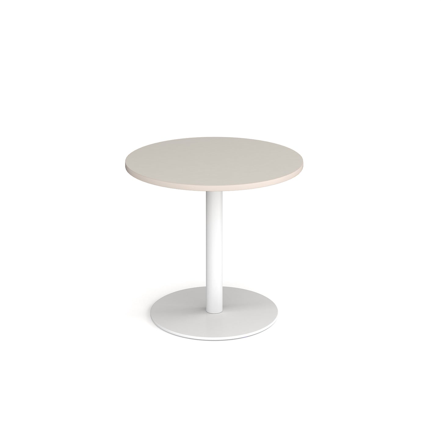 Monza circular dining table with flat round base - MDC800-WH-LG