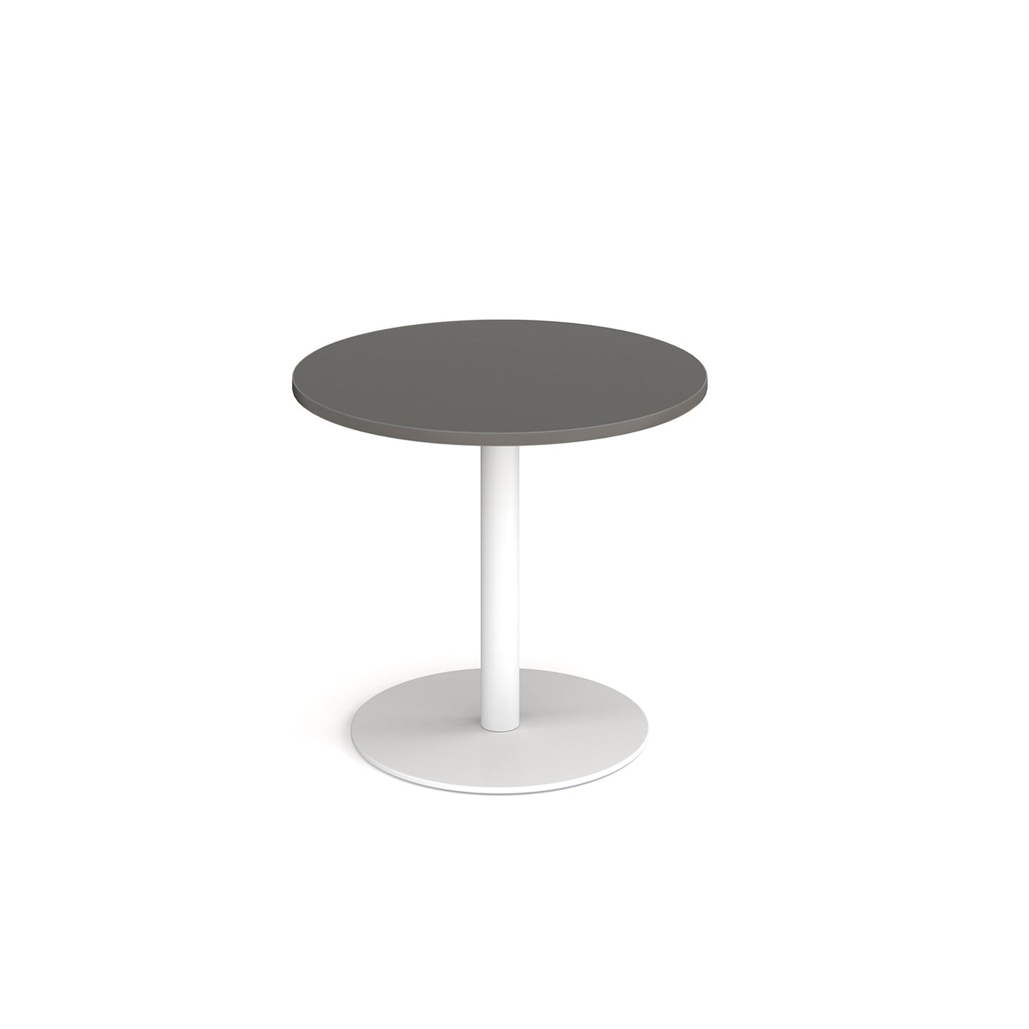 Monza circular dining table with flat round base - MDC800-WH-OG