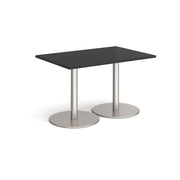 Monza rectangular dining table with flat round bases