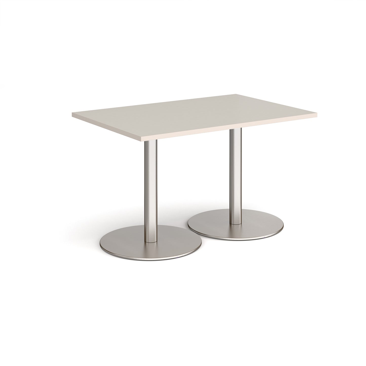 Monza rectangular dining table with flat round bases - MDR1200-BS-LG