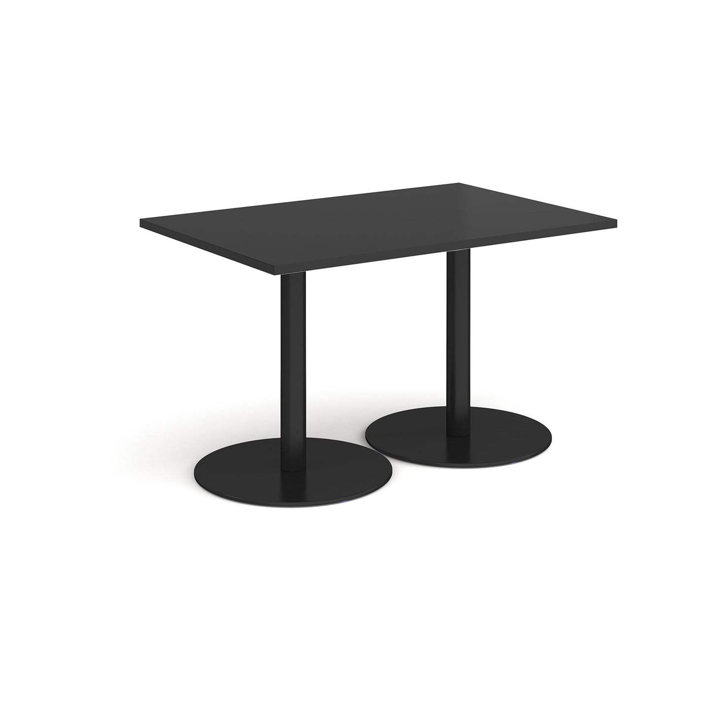 Monza rectangular dining table with flat round bases - MDR1200-K-BK